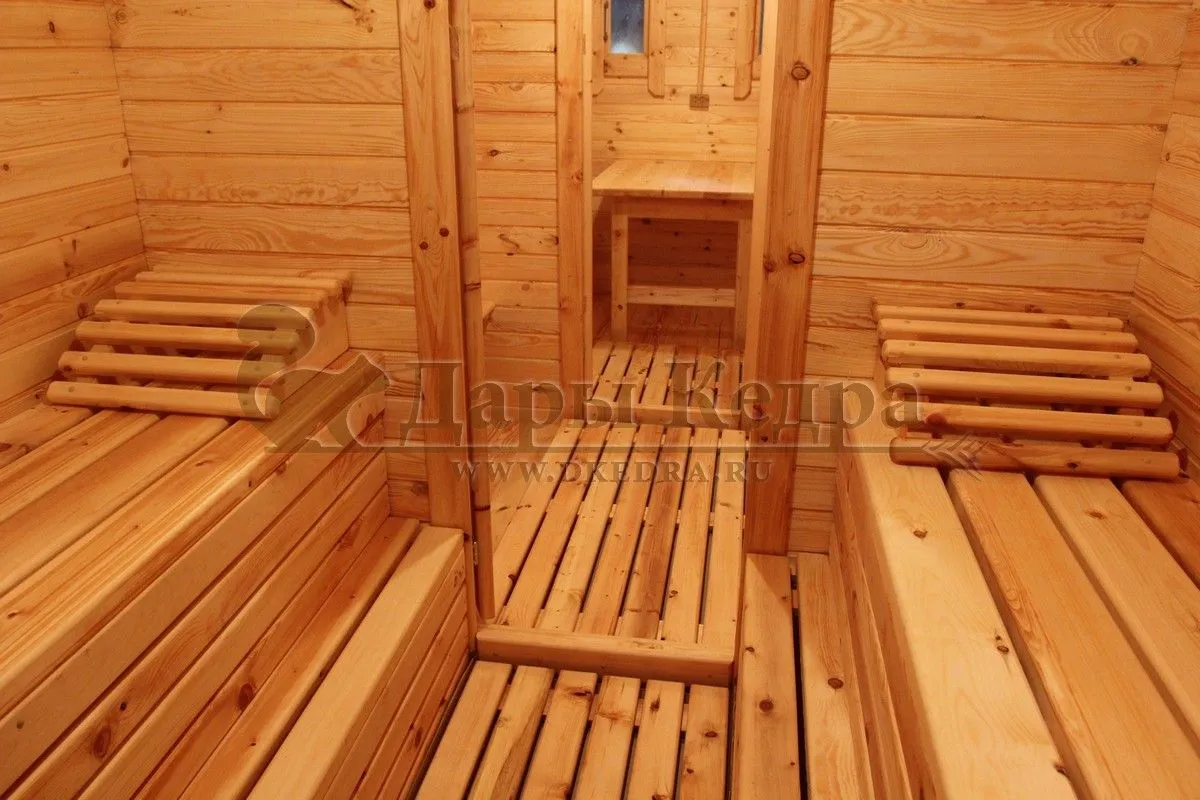 Баня-бочка квадро из кедра с верандой (все размеры)